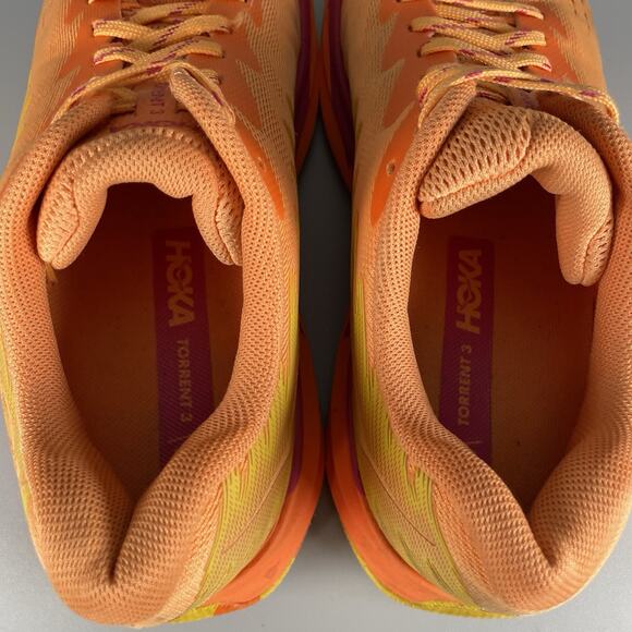 Hoka One One Torrent 3 Women’s 7 B Orange Purple Trail Running Shoes Sneaker GUC - Picture 8 of 9